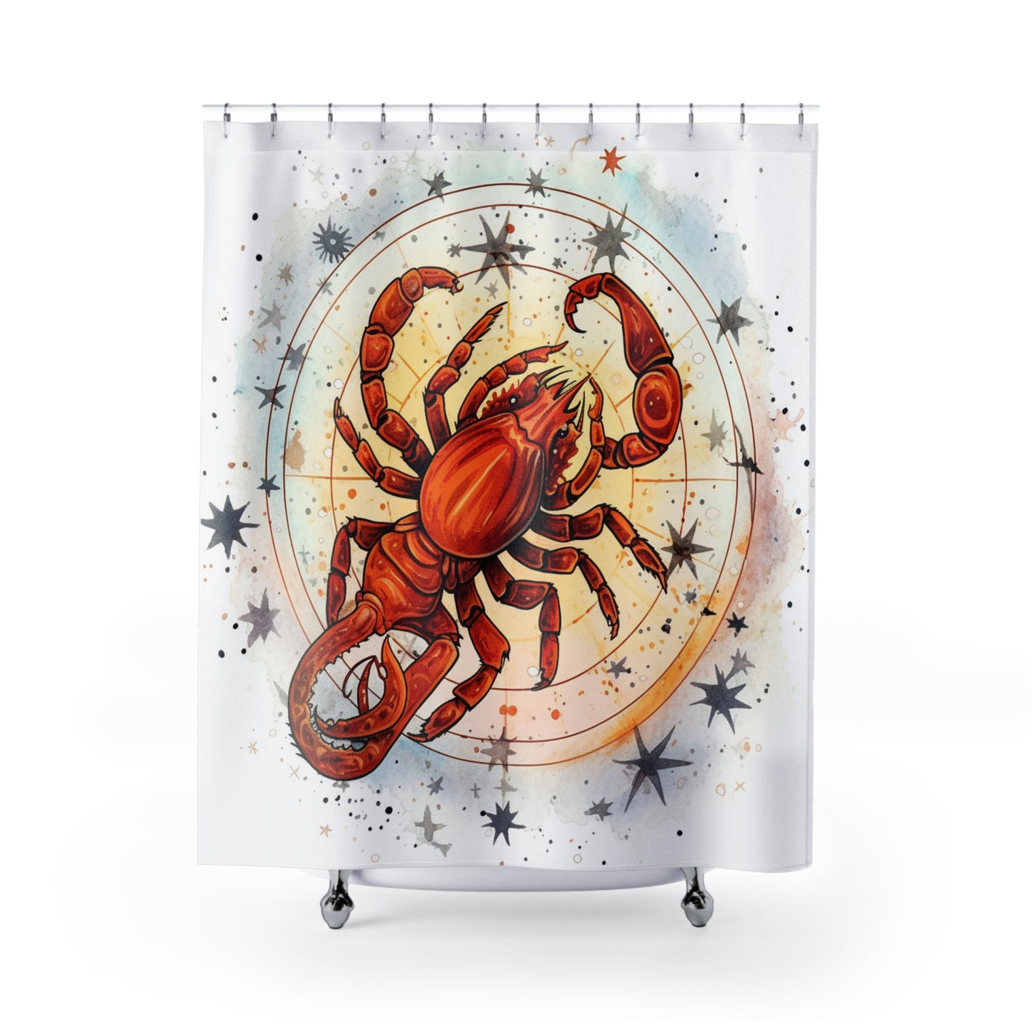 Prickly Scorpio Astrology - Sharp Zodiac Scorpion Celestial Horoscope - Shower Curtains