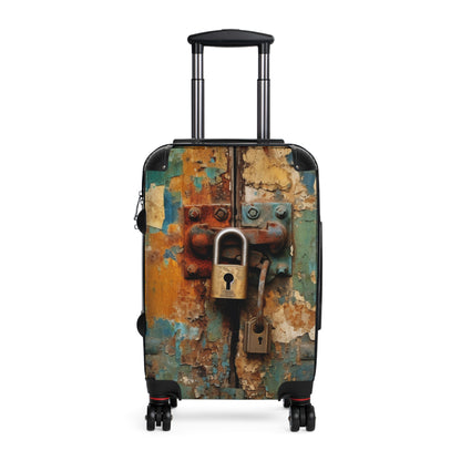 Rustic Lock with Peeling Paint, Old World Charm Suitcase