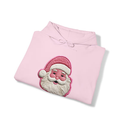 Parche de Papá Noel en Navidad rosa - Sudadera con capucha unisex Heavy Blend™