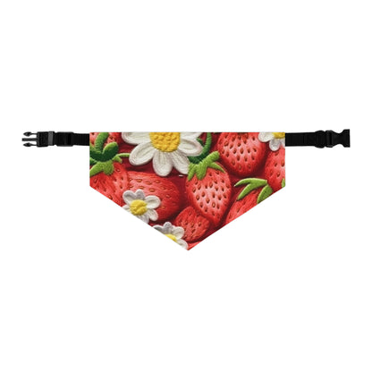 Strawberry Strawberries Embroidery Design - Fresh Pick Red Berry Sweet Fruit - Pet Bandana Collar