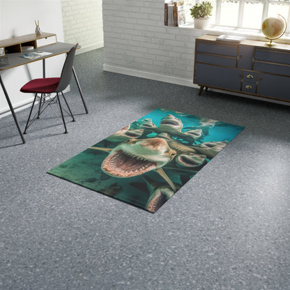 Laughing Lemon Sharks: Joyful Sea Jaws Ocean Deep - Dobby Rug