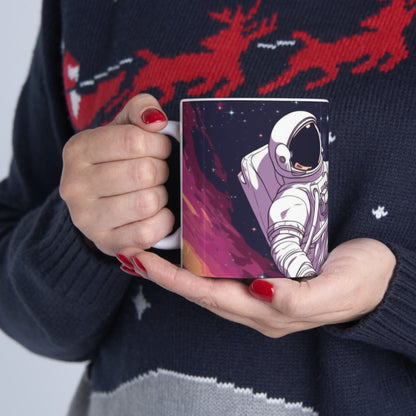 Astro Pioneer - Star-filled Galaxy Illustration - Ceramic Mug 11oz