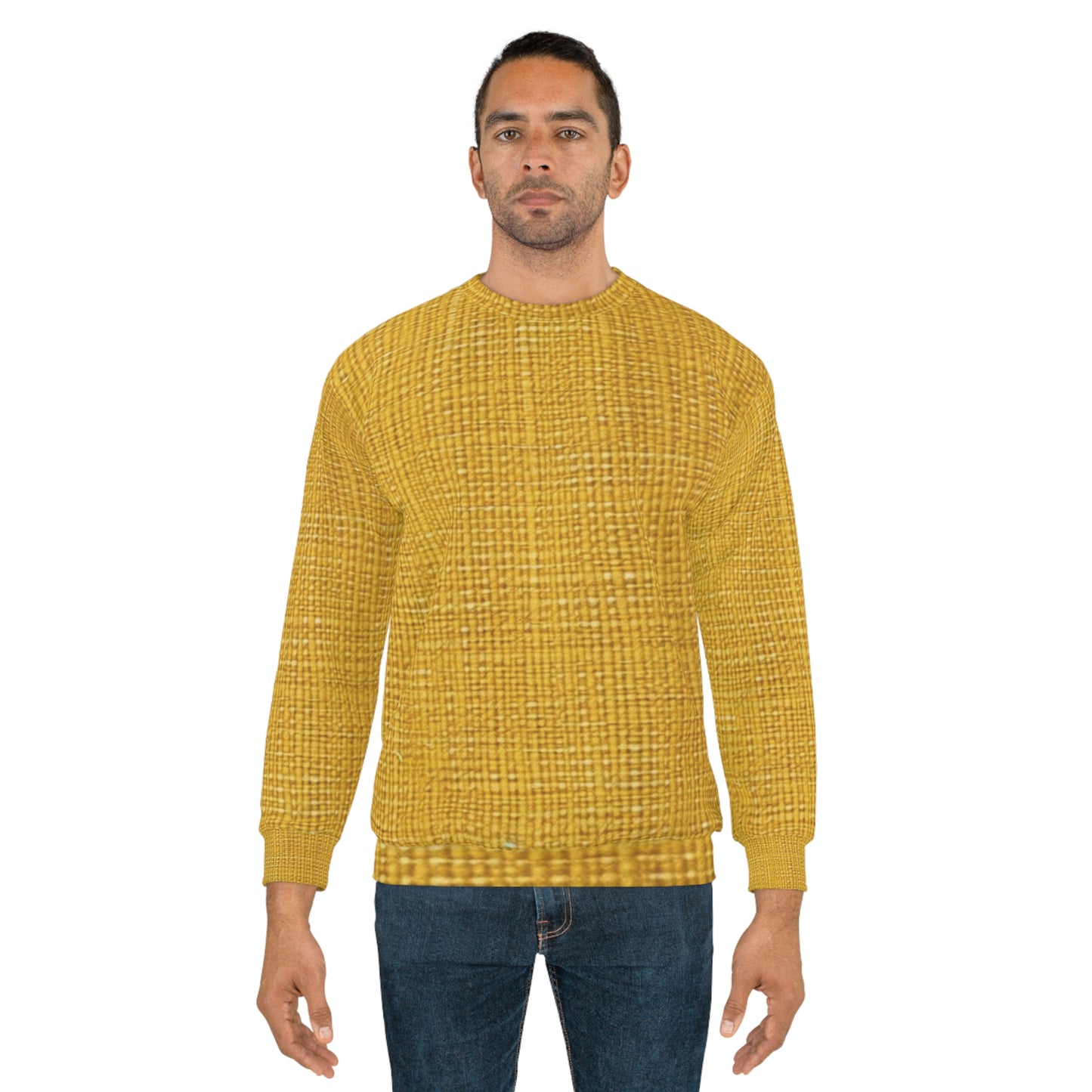 Radiant Sunny Yellow: tela de verano inspirada en la mezclilla - Sudadera unisex (AOP) 