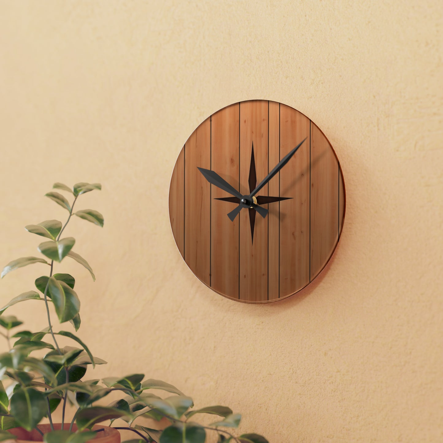 Reloj de pared acrílico de madera clásico 