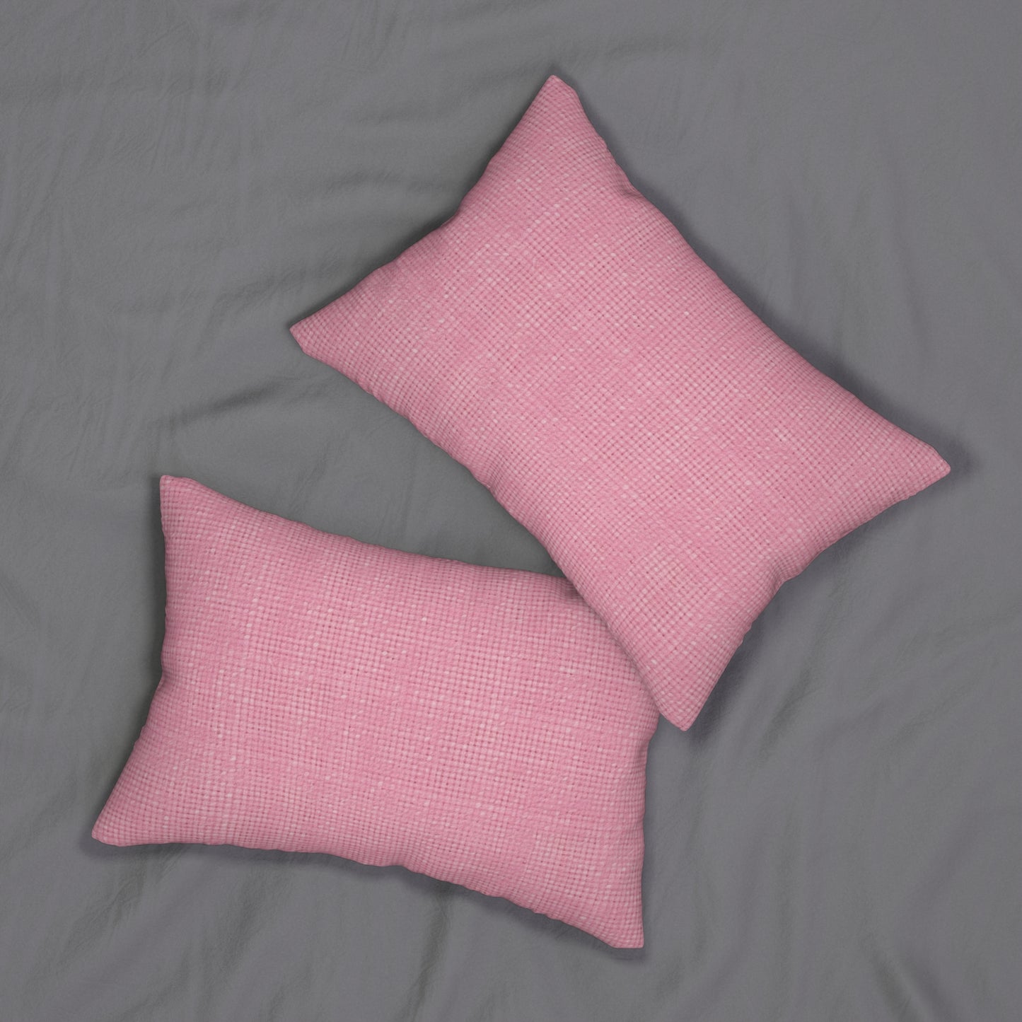 Rosa pastel: diseño de tela refrescante inspirado en la mezclilla - Almohada lumbar de poliéster hilado 