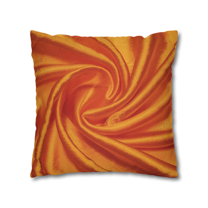 Orange Silk, Spun Polyester Square Pillowcase