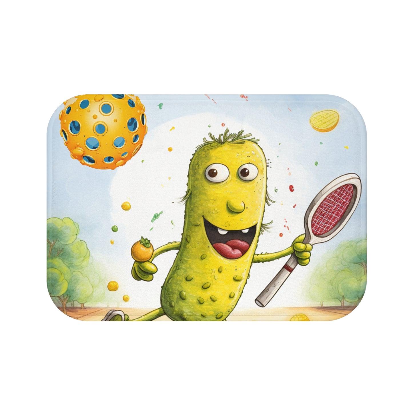 Pickleball Play: Pickle Sport Action Game, Fast Dink Ball - Bath Mat