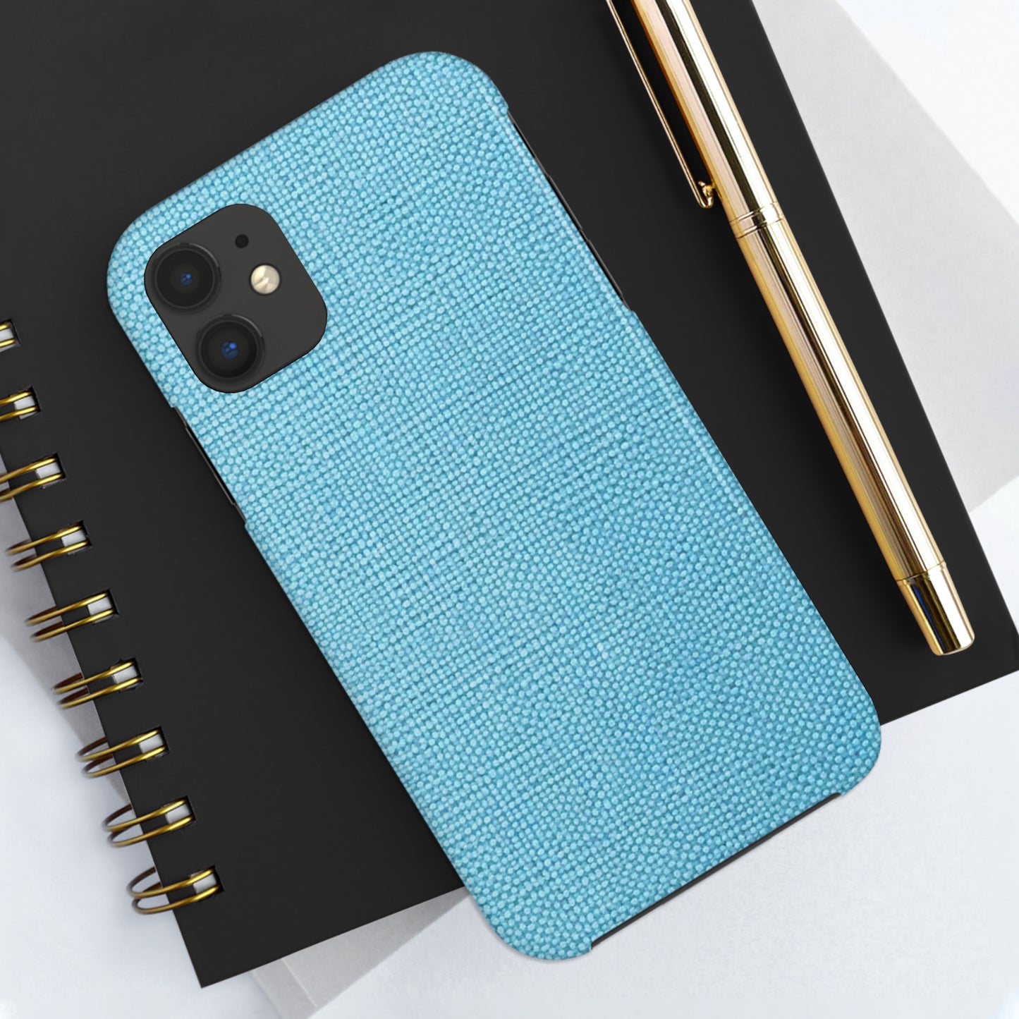 Bright Aqua Teal: Denim-Inspired Refreshing Blue Summer Fabric - Tough Phone Cases