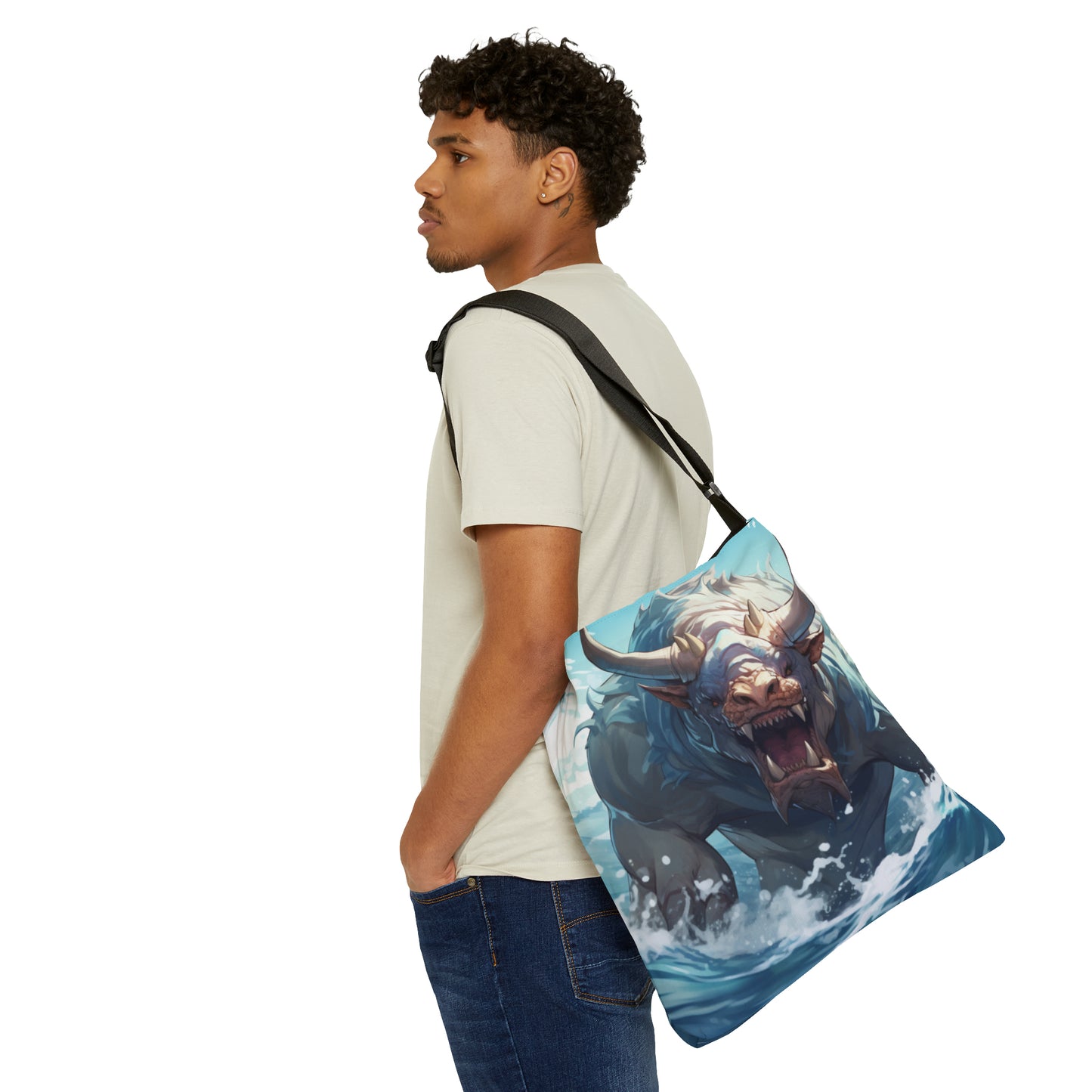 Bull Shark Fusion: Water Fantasy - Hybrid Ocean Marine Animal - Adjustable Tote Bag (AOP)