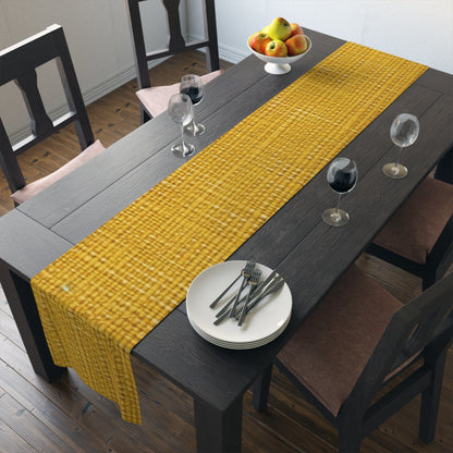 Radiant Sunny Yellow: Denim-Inspired Summer Fabric - Table Runner (Cotton, Poly)