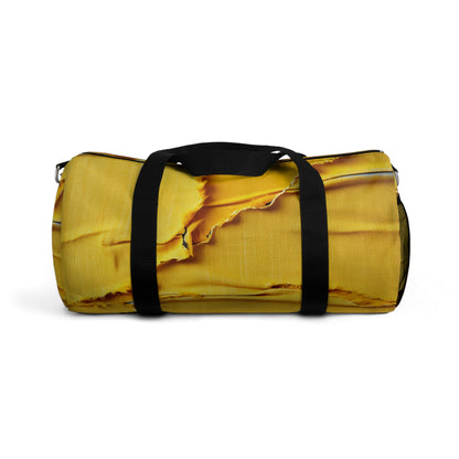 Banana Yellow Lemon: Bold Distressed, Denim-Inspired Fabric - Duffel Bag