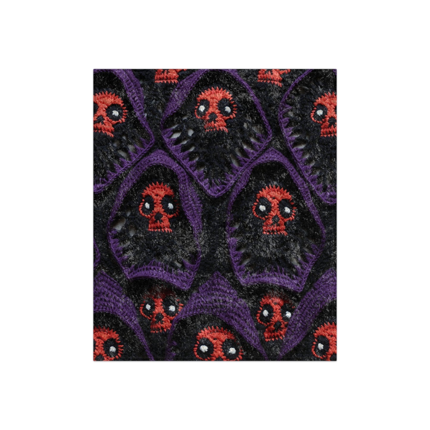 Grim Reaper Crochet Halloween Fright Scare Ghoul Fantasy Horror - Crushed Velvet Blanket