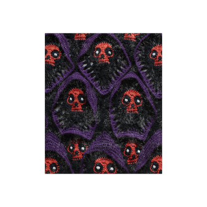 Grim Reaper Crochet Halloween Fright Scare Ghoul Fantasy Horror - Crushed Velvet Blanket