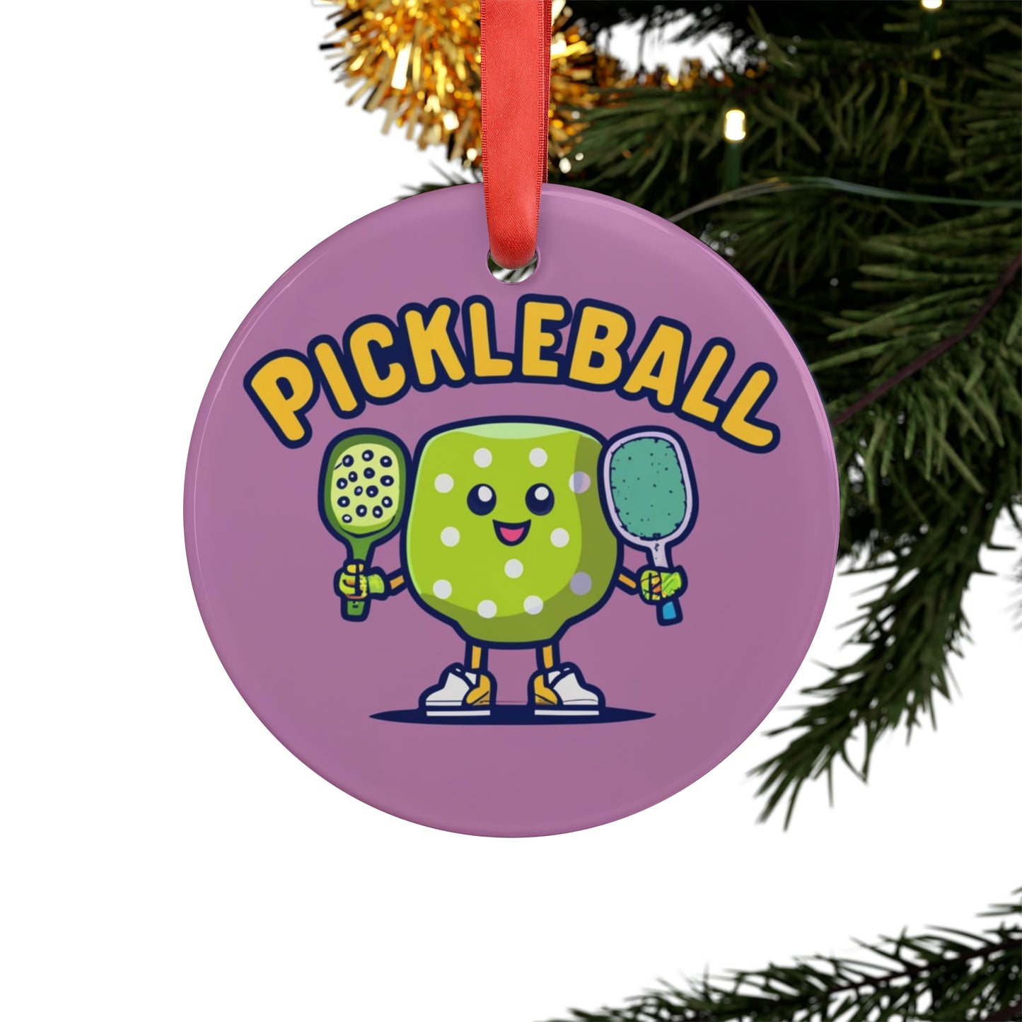 Pickleball Anime kawaii - Cartoon Graphic - Sport Character - Acrylic Ornament with Ribbon