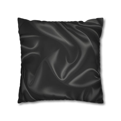 Black Silk, Spun Polyester Square Pillowcase