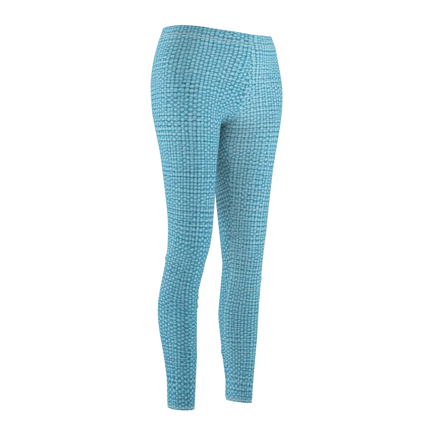 Bright Aqua Teal: Denim-Inspired Refreshing Blue Summer Fabric - Women's Cut & Sew Casual Leggings (AOP)