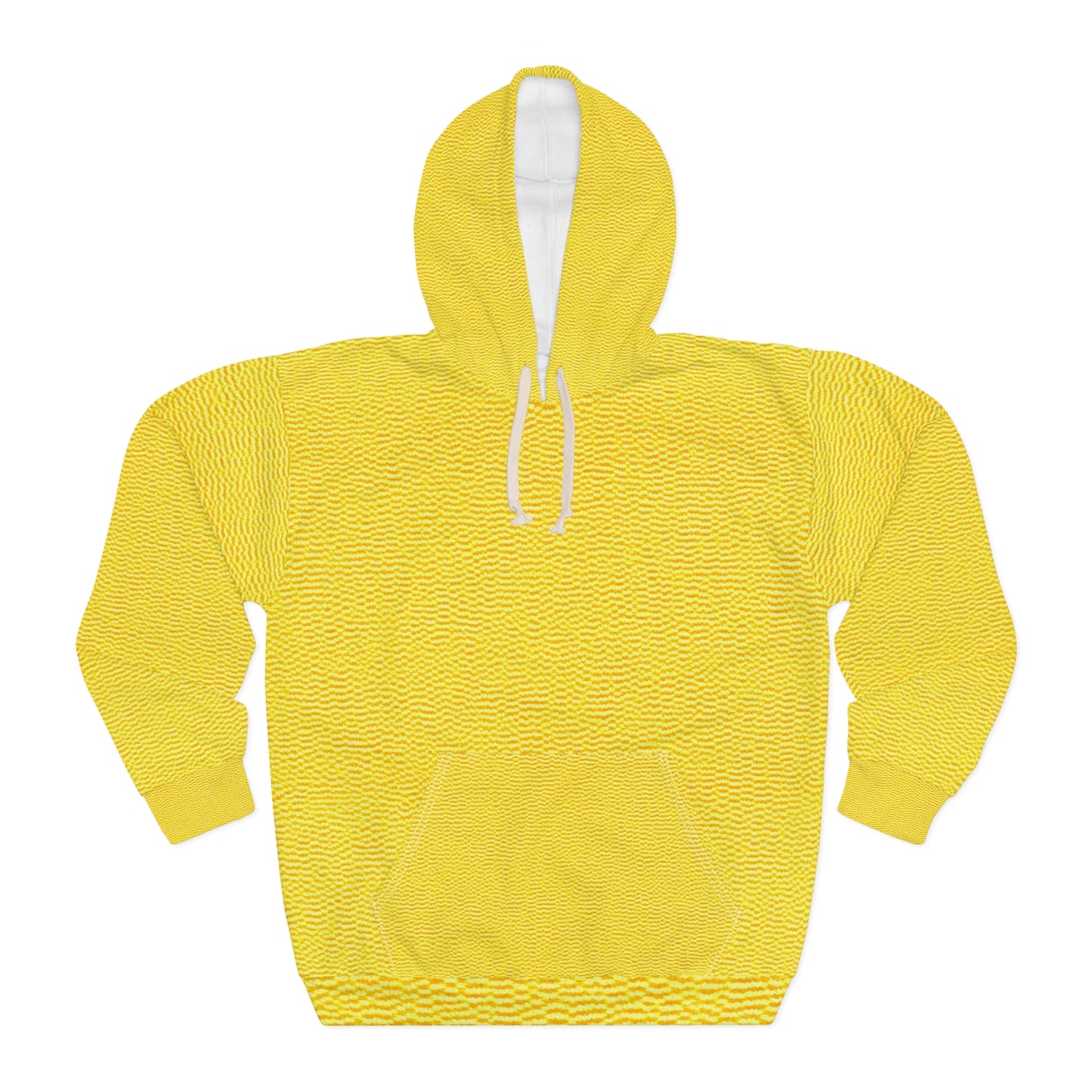 Sunshine Yellow Lemon: Denim-Inspired, Cheerful Fabric - Unisex Pullover Hoodie (AOP)