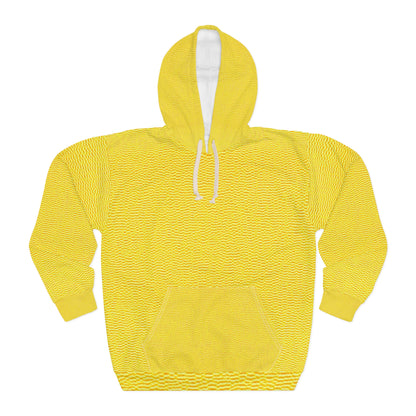 Sunshine Yellow Lemon: Denim-Inspired, Cheerful Fabric - Unisex Pullover Hoodie (AOP)