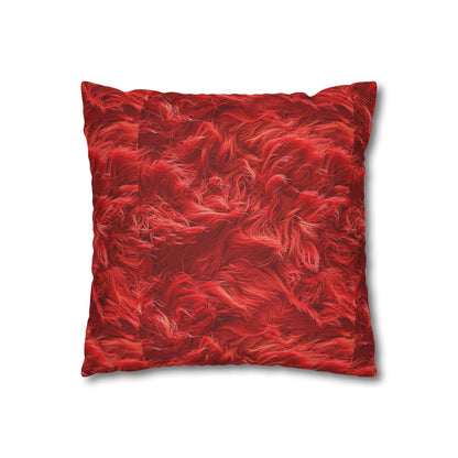 Fuzzy Infinity Case Red, Stylish Gift, Spun Polyester Square Pillowcase