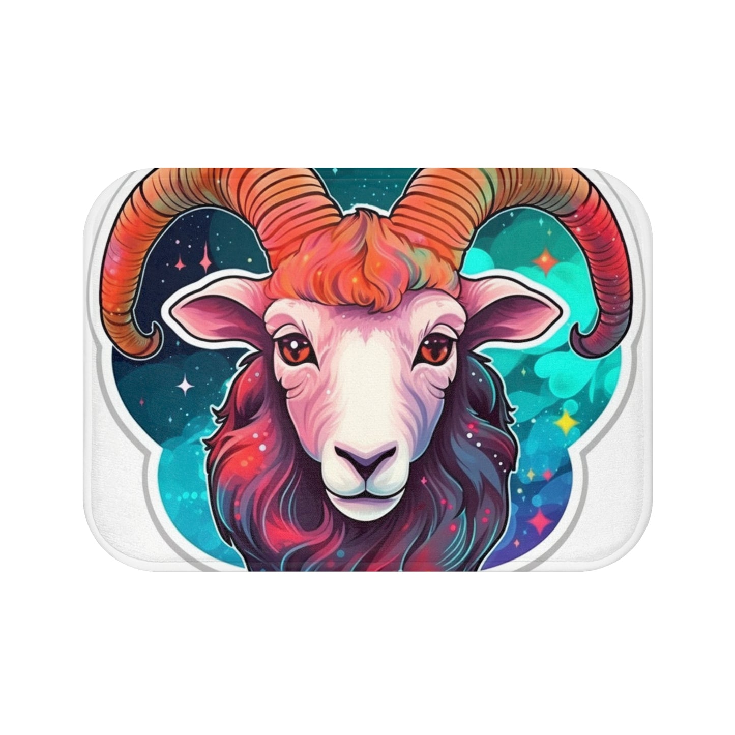 Signo del zodíaco Aries - Símbolo de astrología cósmica de colores vivos y brillantes - Alfombra de baño