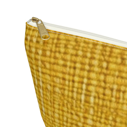 Radiant Sunny Yellow: tela de verano inspirada en la mezclilla - Bolsa para accesorios con parte inferior en forma de T 