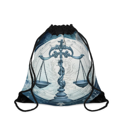 Tonos azules Libra Zodiac Cosmic Astro - Balanza y símbolos - Mochila saco