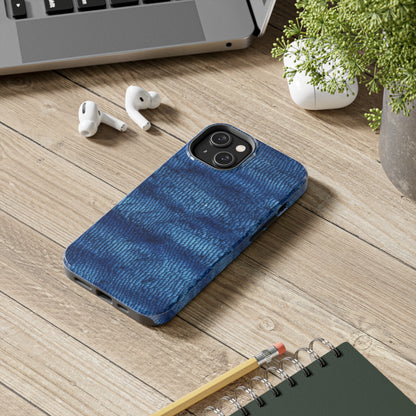 Blue Spectrum: Denim-Inspired Fabric Light to Dark - Tough Phone Cases