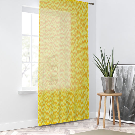 Sunshine Yellow Lemon: Denim-Inspired, Cheerful Fabric - Window Curtain