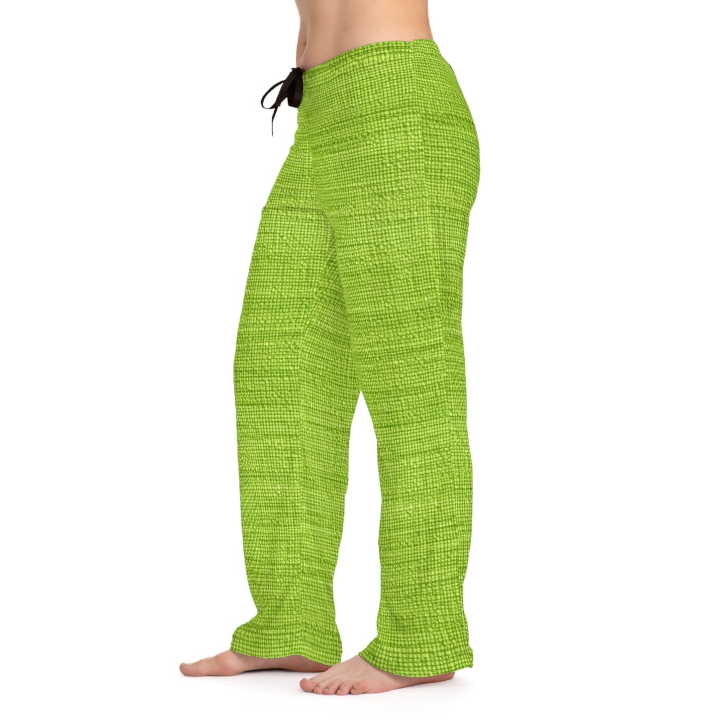 Lush Grass Neon Green: Denim-Inspired, Springtime Fabric Style - Women's Pajama Pants (AOP)