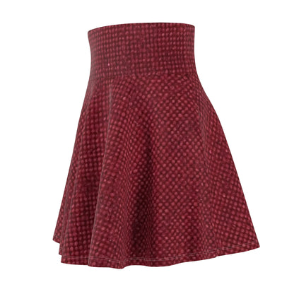 Seamless Texture - Maroon/Burgundy Denim-Inspired Fabric - Women's Skater Skirt (AOP)