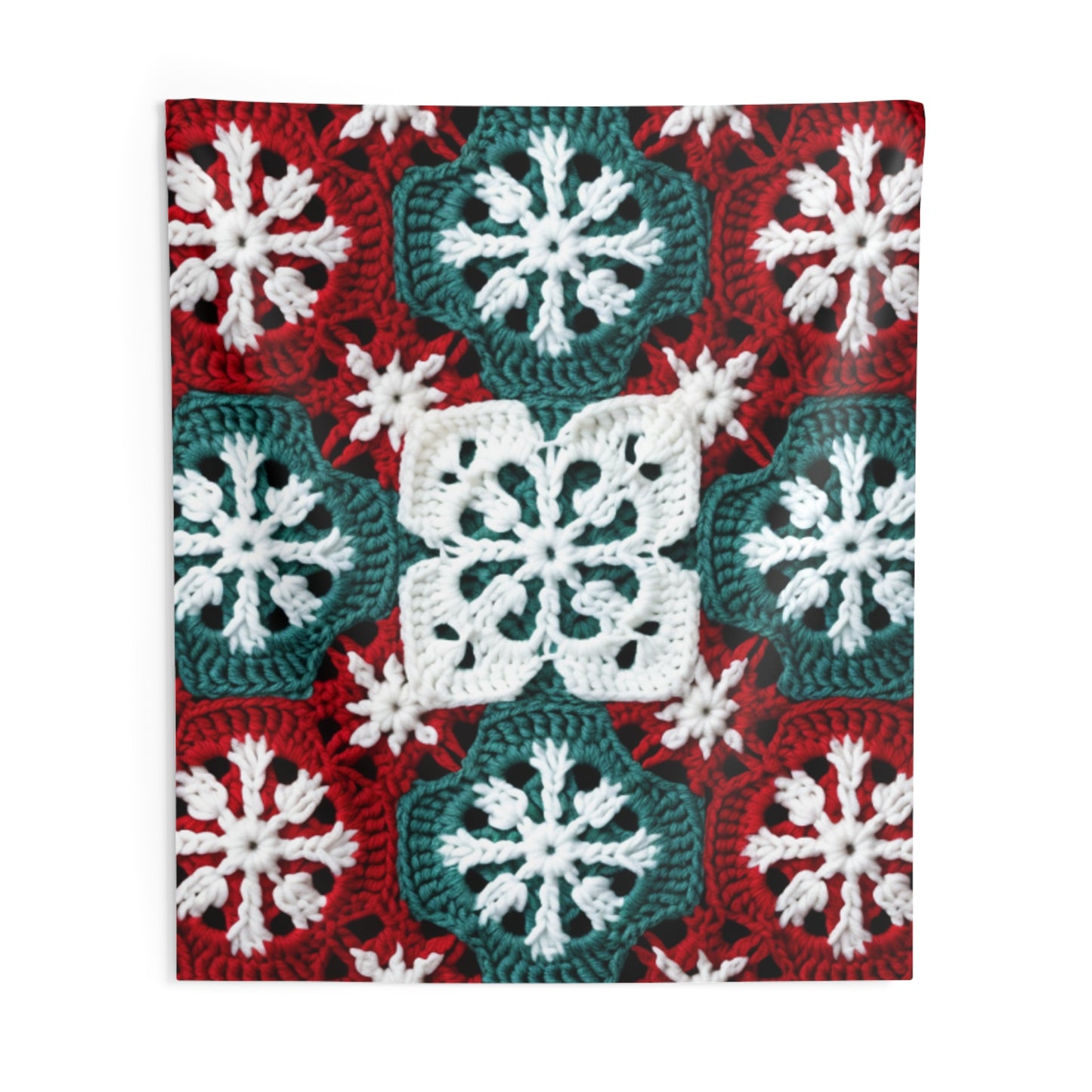 Christmas Snowflake Crochet, Festive Yuletide, Winter Wonderland Craft, Ice Crystal, Holiday Decor, Seasonal Adornments - Indoor Wall Tapestries