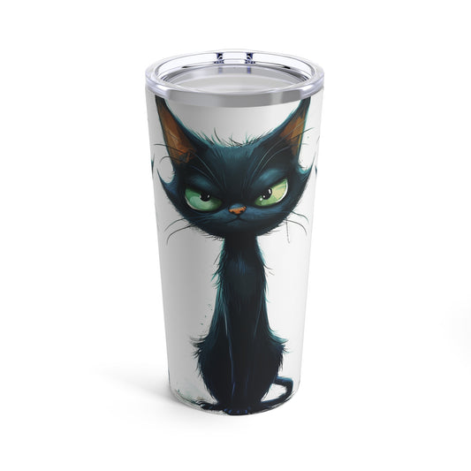 Grumpy Black Cat, Tumbler 20oz