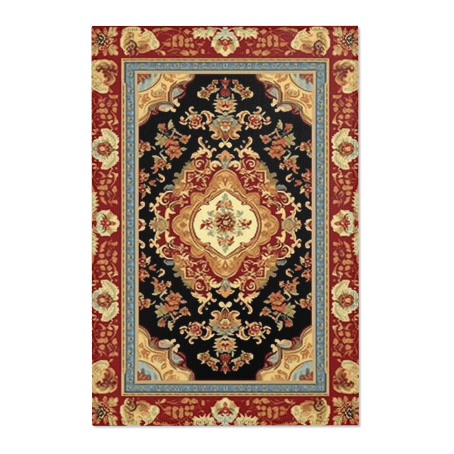 Exquisite Traditional Oriental Area Rug, Red, Multiple Sizes, Hemmed Edges