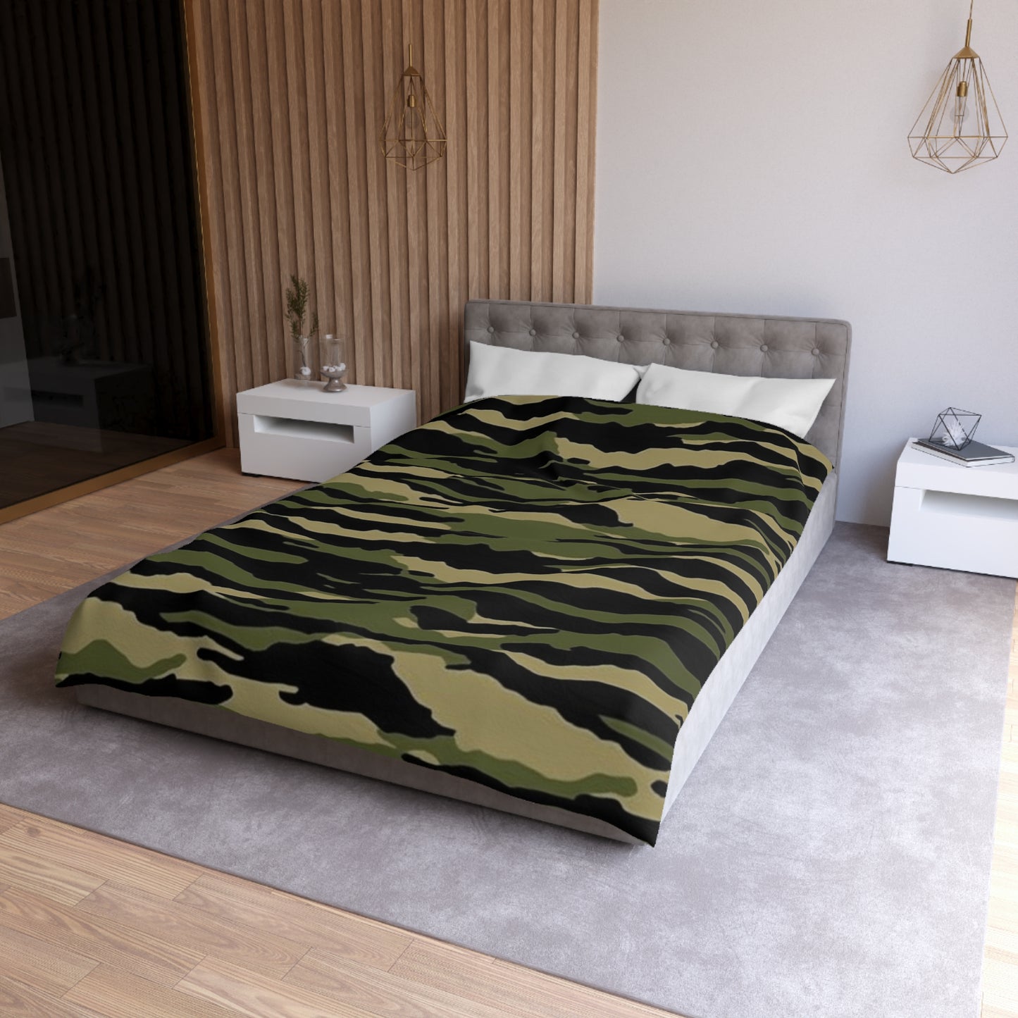 Tiger Stripe Camouflage: Military Style - Microfiber Duvet Cover