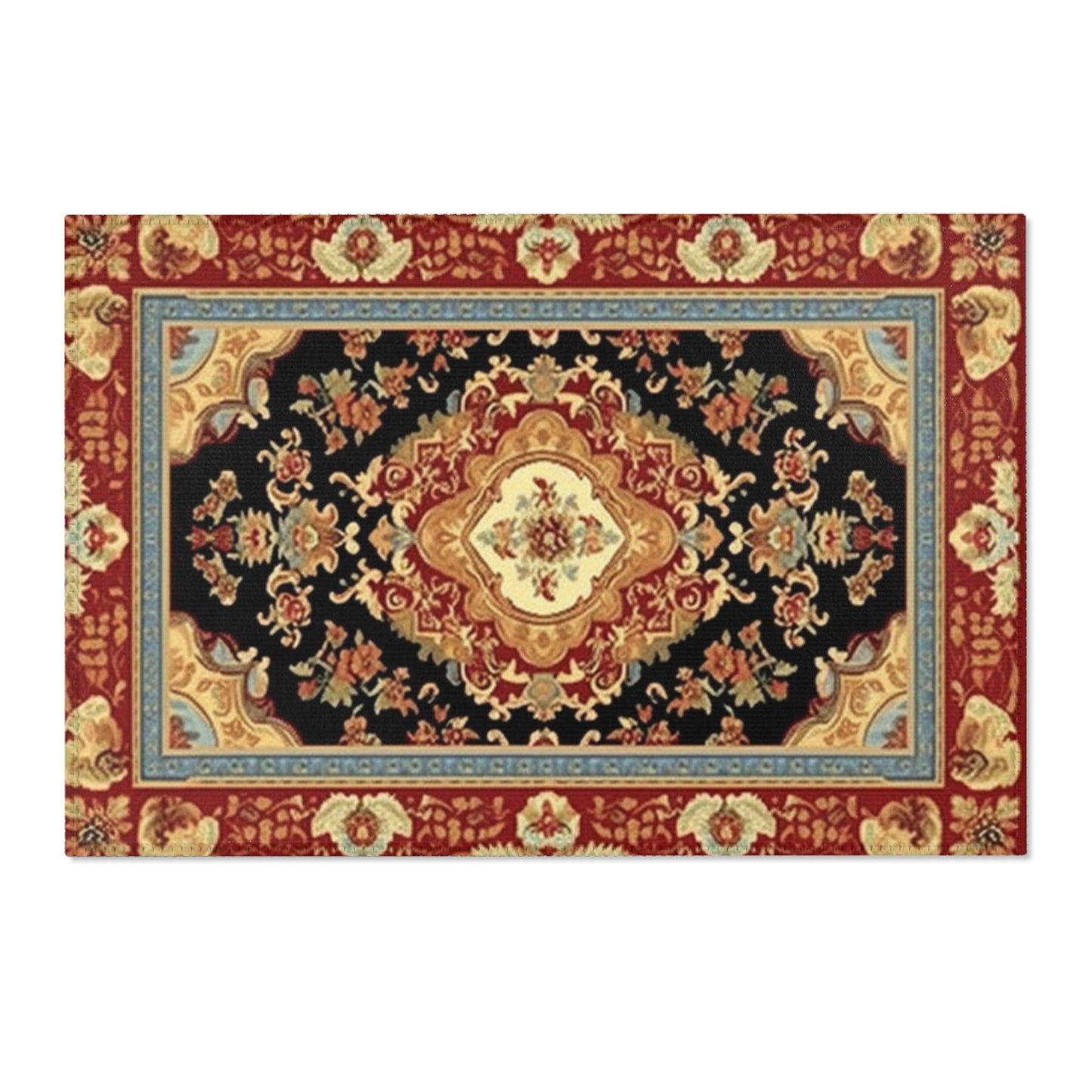 Exquisite Traditional Oriental Area Rug, Red, Multiple Sizes, Hemmed Edges