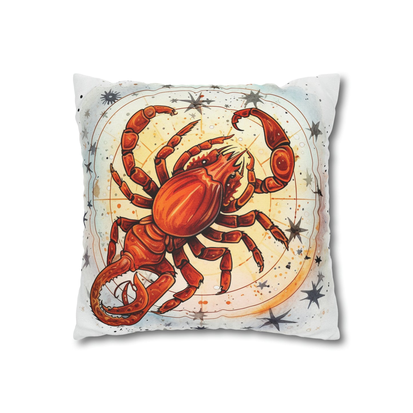 Prickly Scorpio Astrology - Sharp Zodiac Scorpion Celestial Horoscope - Spun Polyester Square Pillow Case