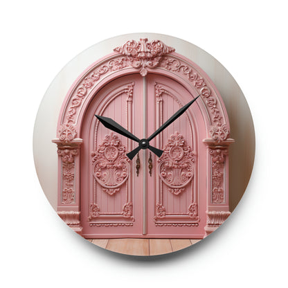 Pink Door - Acrylic Wall Clock