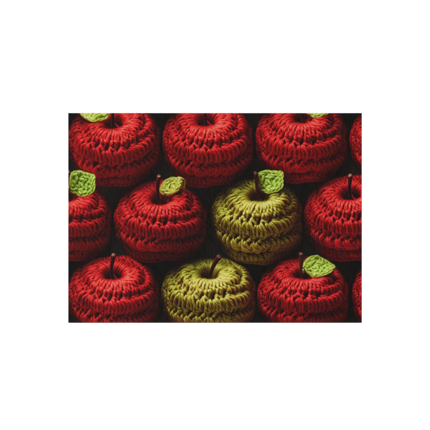 Crochet Apple Amigurumi - Big American Red Apples - Healthy Fruit Snack Design - Outdoor Rug