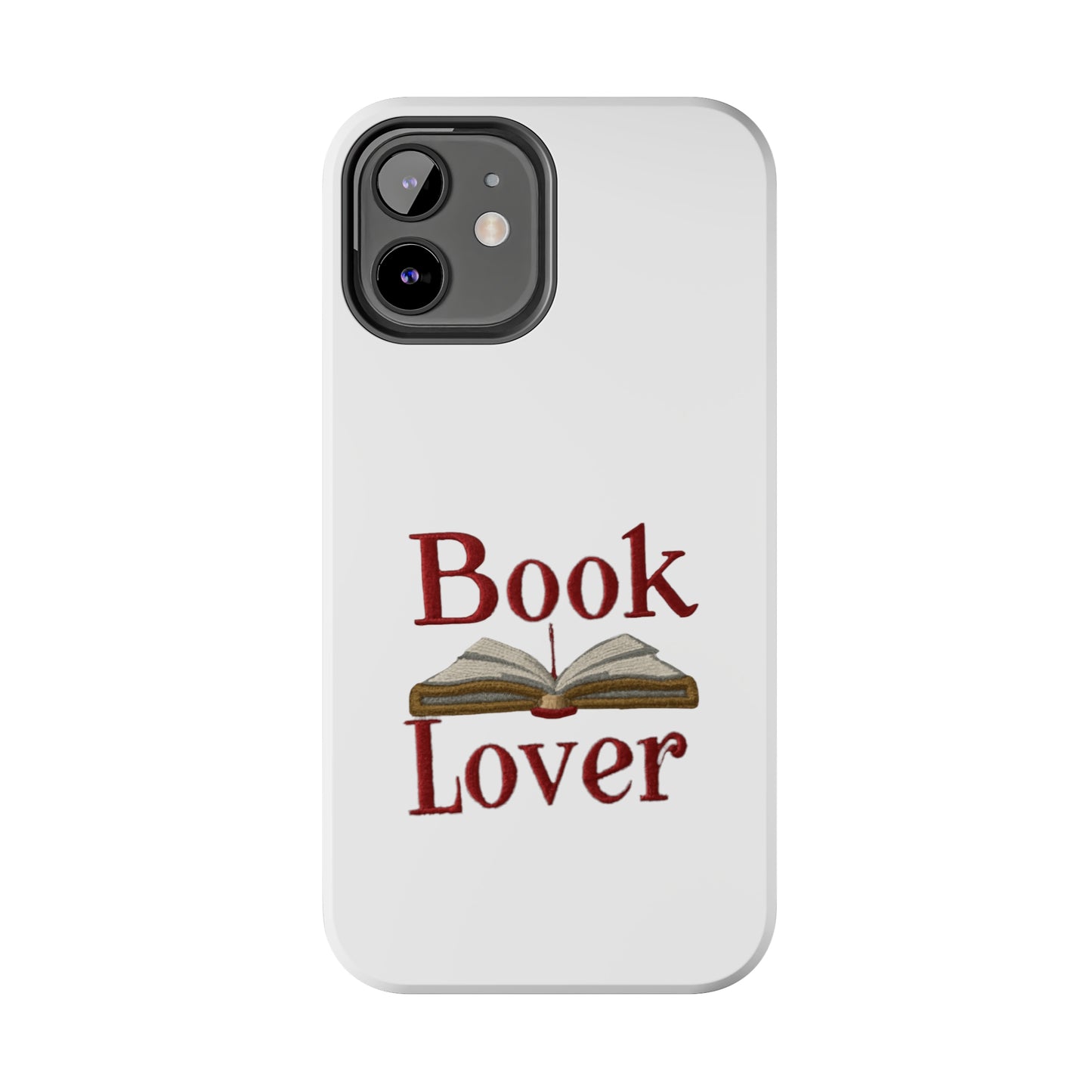 Open Book Embroidery Art: Book Lover Text for Avid Readers - Tough Phone Cases