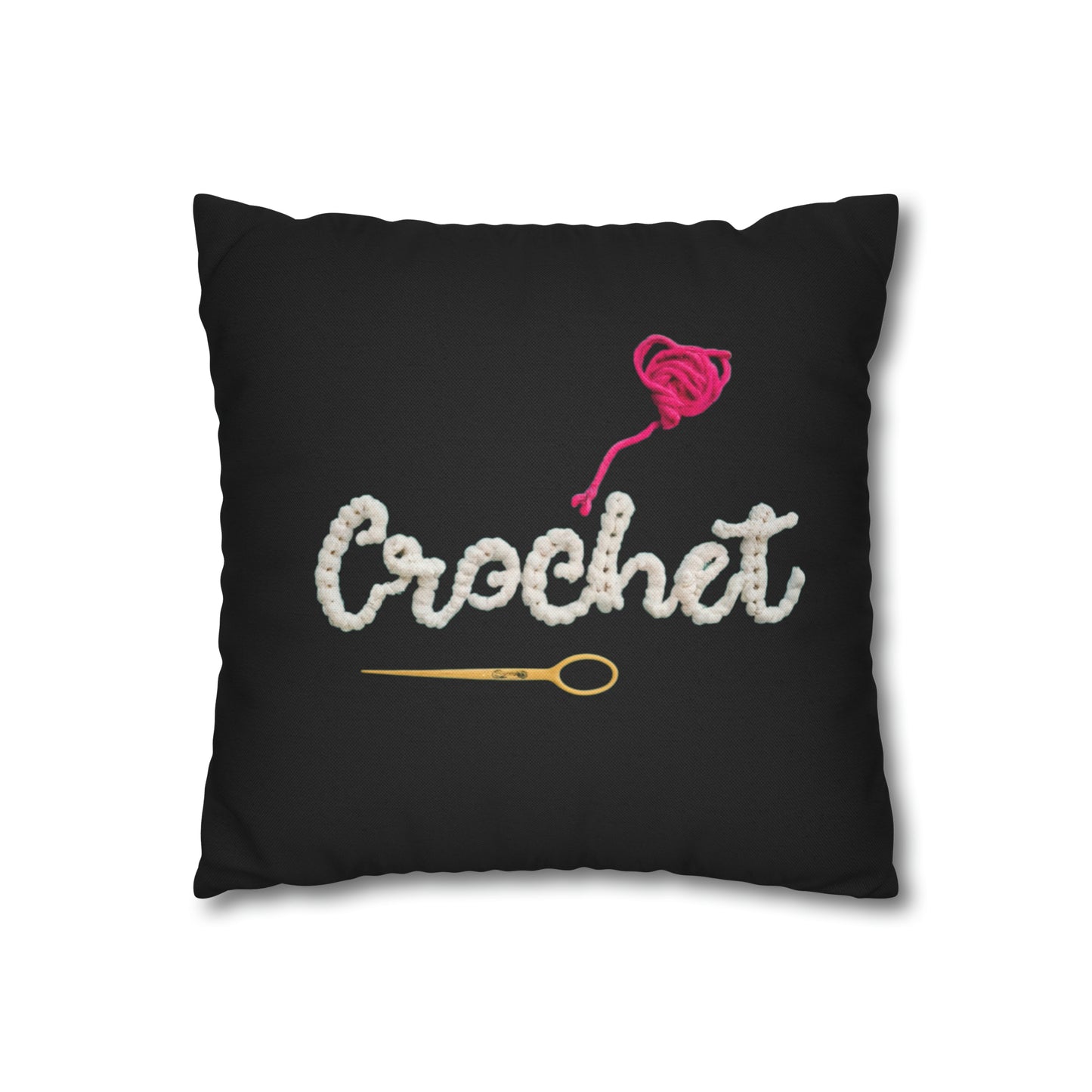 Crochet Love Gift - Heartfelt Fabric Fashion Collector Style - Spun Polyester Square Pillow Case