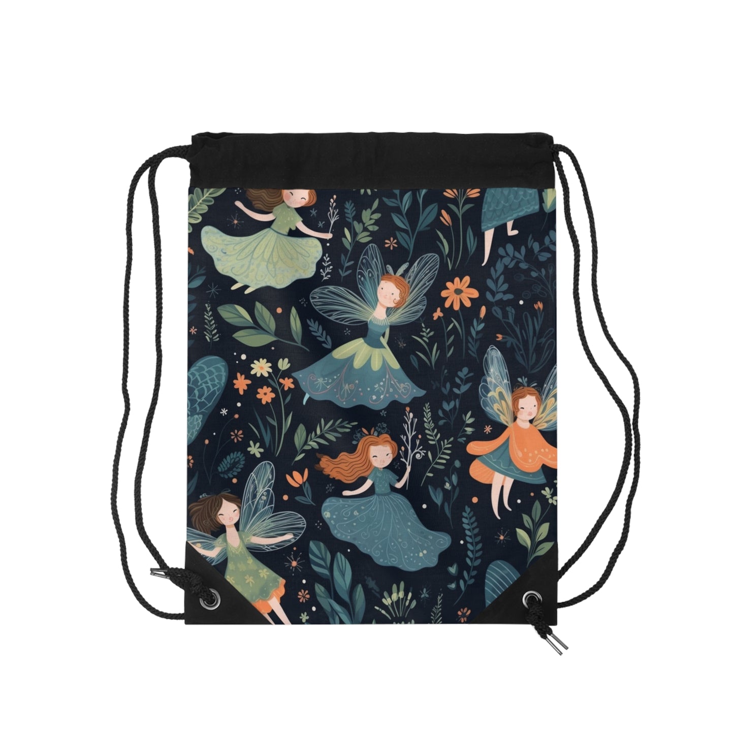 Enchanting Fairy Tale Pattern - Vibrant & Magical Fairies - Drawstring Bag