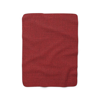 Bold Ruby Red: Denim-Inspired, Passionate Fabric Style - Sherpa Fleece Blanket