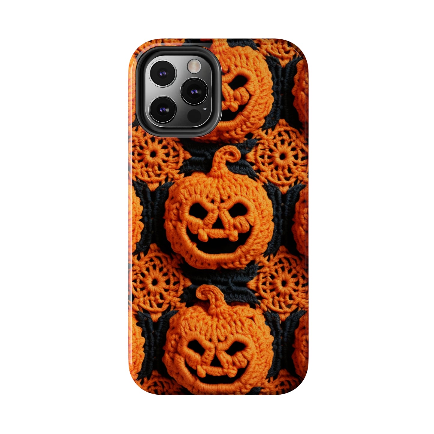 Halloween Crochet Pumpkin Scary Horror Festive Holiday Pattern - Tough Phone Cases