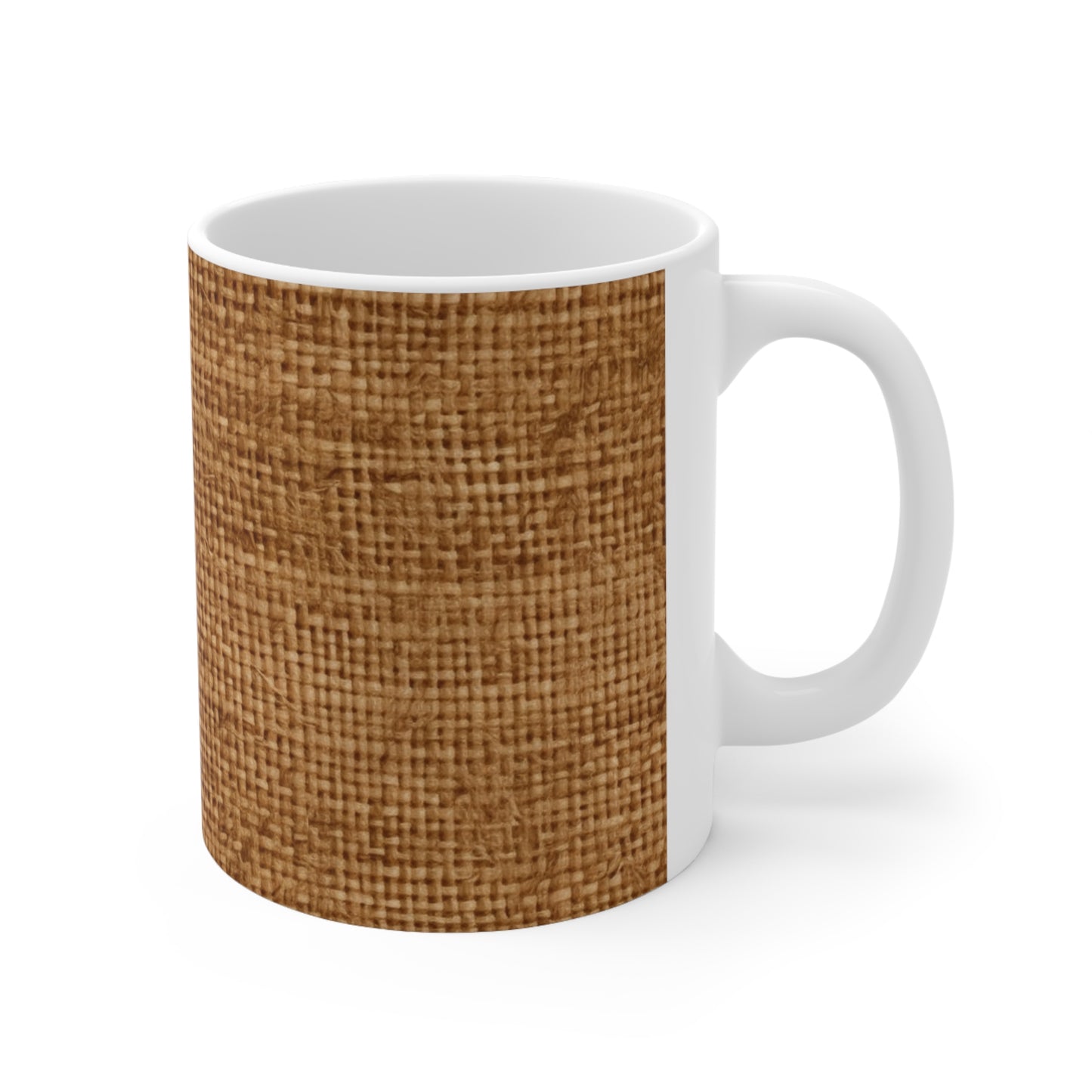 Brown Light Chocolate: Denim-Inspired Elegant Fabric - Ceramic Mug 11oz