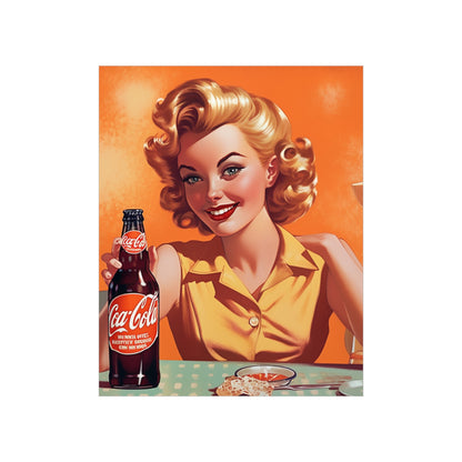 Retro Pop Art Cola Drink Style Vintage Soda Advertisement - Premium Matte Vertical Posters