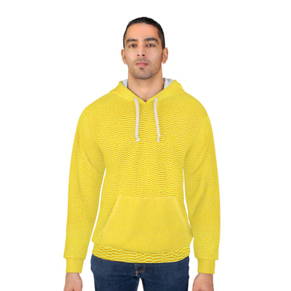 Sunshine Yellow Lemon: Denim-Inspired, Cheerful Fabric - Unisex Pullover Hoodie (AOP)