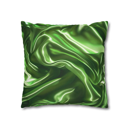 Green Silk, Spun Polyester Square Pillowcase