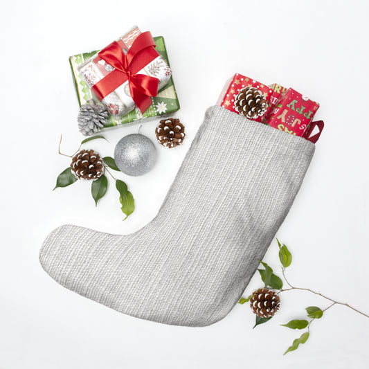 Chic White Denim-Style Fabric, Luxurious & Stylish Material - Christmas Stockings