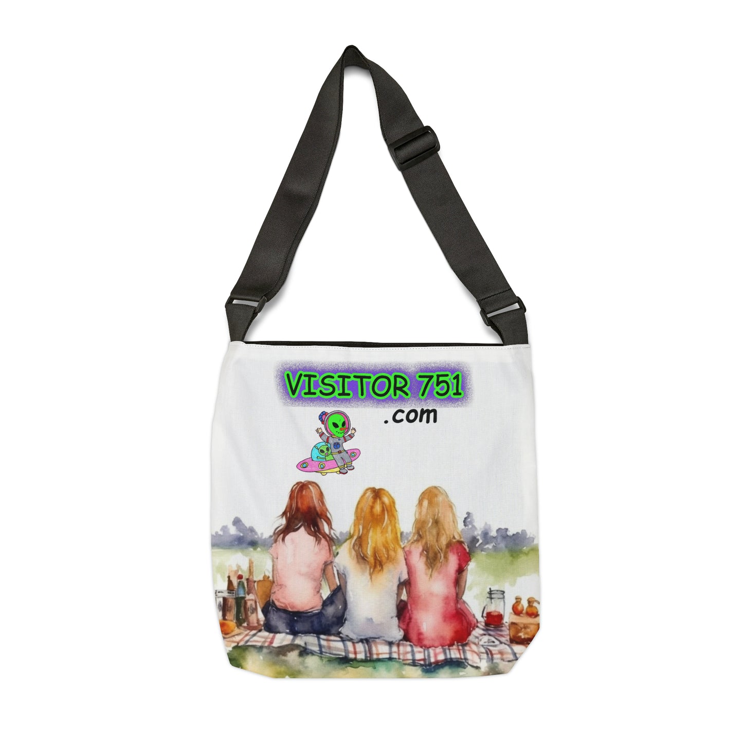 Visitor751 Advertisement Alien UFO Galactic Space - Adjustable Tote Bag (AOP)