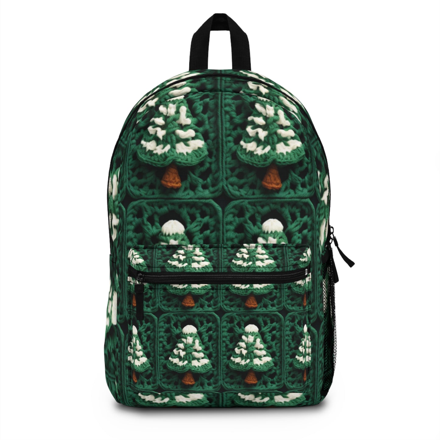 Ganchillo de árboles de Navidad de hoja perenne, artesanía navideña de pino festivo, bosque navideño, invierno - Mochila